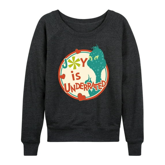 Dr. Seuss The Grinch - Christmas - Joy Is Underrated - Women's Lightweight French Terry Long Sleeve Shirt