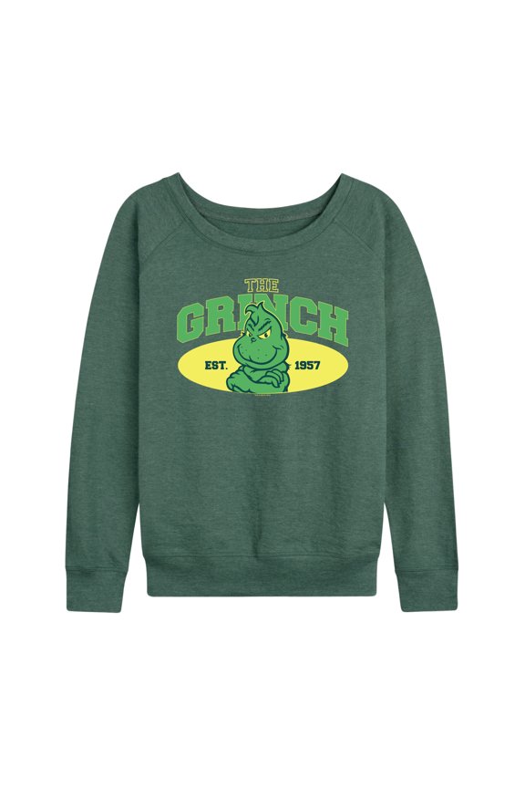 Dr. Seuss The Grinch - Christmas - Little Grinch Est. 1957 - Women's Lightweight French Terry Long Sleeve Shirt