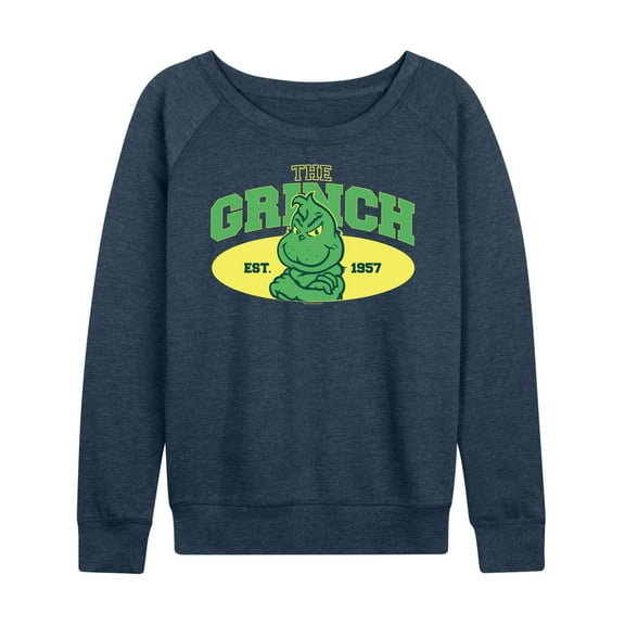 Dr. Seuss The Grinch - Christmas - Little Grinch Est. 1957 - Women's Lightweight French Terry Long Sleeve Shirt