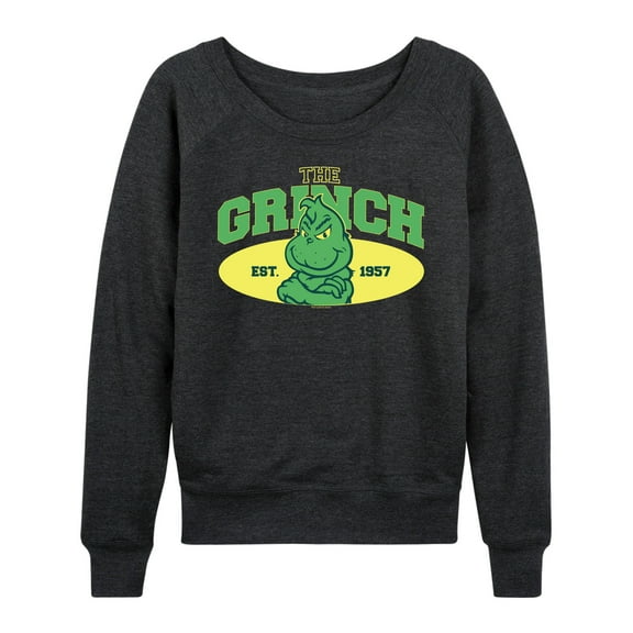 Dr. Seuss The Grinch - Christmas - Little Grinch Est. 1957 - Women's Lightweight French Terry Long Sleeve Shirt