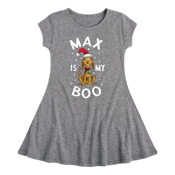 Dr. Seuss The Grinch - Christmas - Max Is My Boo - Toddler & Youth Girls Fit & Flare Dress