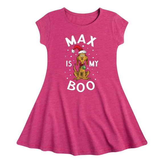 Dr. Seuss The Grinch - Christmas - Max Is My Boo - Toddler & Youth Girls Fit & Flare Dress