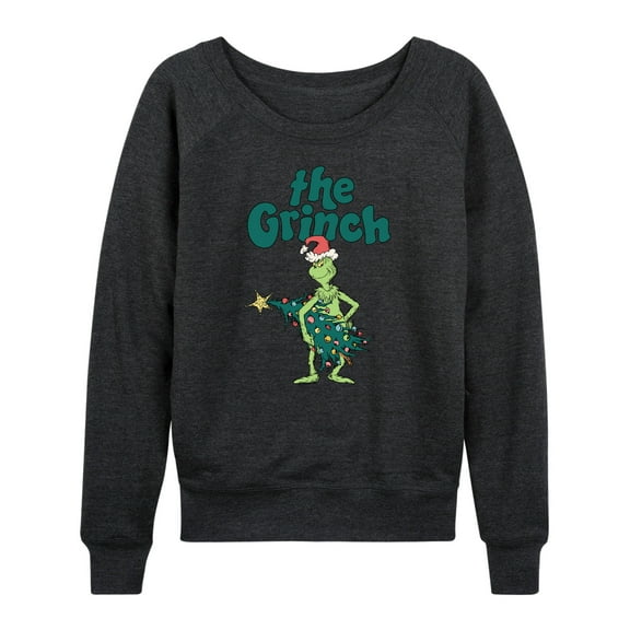 Dr. Seuss The Grinch - Christmas - Me & The Tree - Women's Lightweight French Terry Long Sleeve Shirt