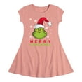 thumbnail image 1 of Dr. Seuss The Grinch - Christmas - Merry Grinchmas - Toddler & Youth Girls Fit & Flare Dress, 1 of 1