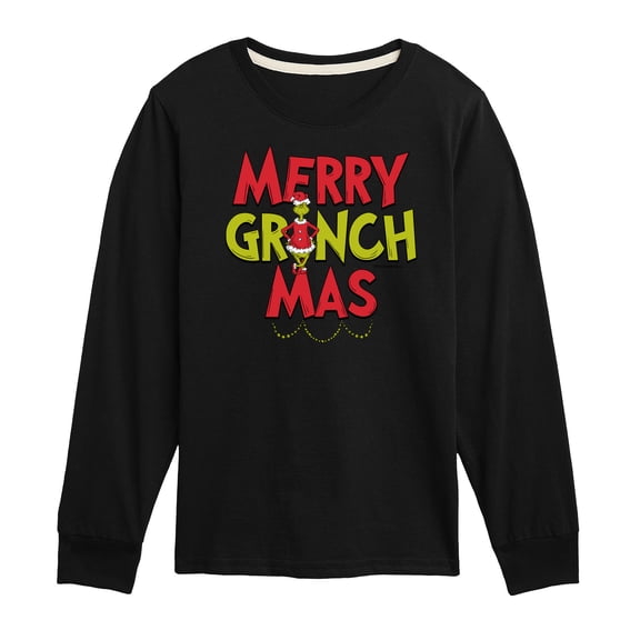 Dr. Seuss The Grinch - Christmas - Merry Grinchmas - Toddler & Youth Long Sleeve Graphic T-Shirt