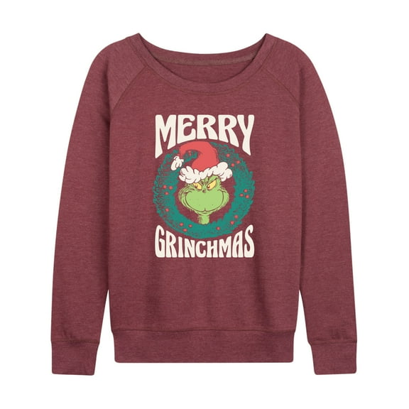 Dr. Seuss The Grinch - Christmas - Merry Grinchmas - Women's Lightweight French Terry Long Sleeve Shirt