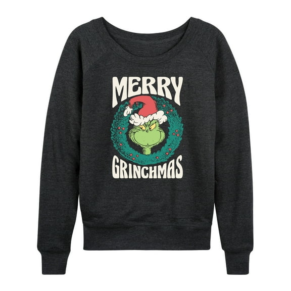 Dr. Seuss The Grinch - Christmas - Merry Grinchmas - Women's Lightweight French Terry Long Sleeve Shirt