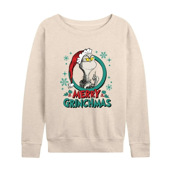 Dr. Seuss The Grinch - Christmas - Merry Grinchmas - Women's Lightweight French Terry Long Sleeve Shirt