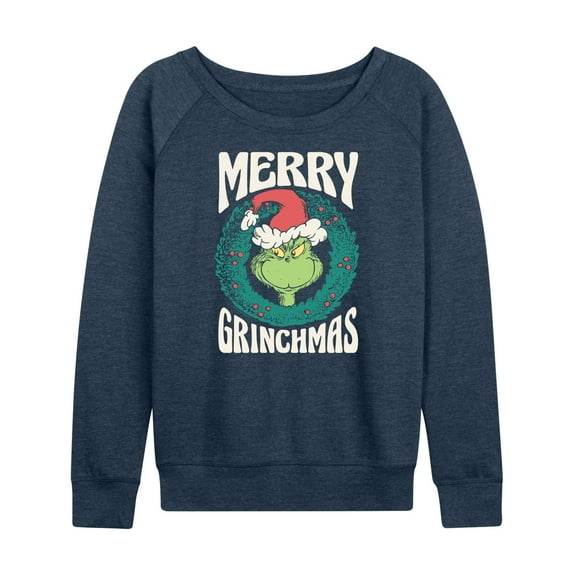 Dr. Seuss The Grinch - Christmas - Merry Grinchmas - Women's Lightweight French Terry Long Sleeve Shirt