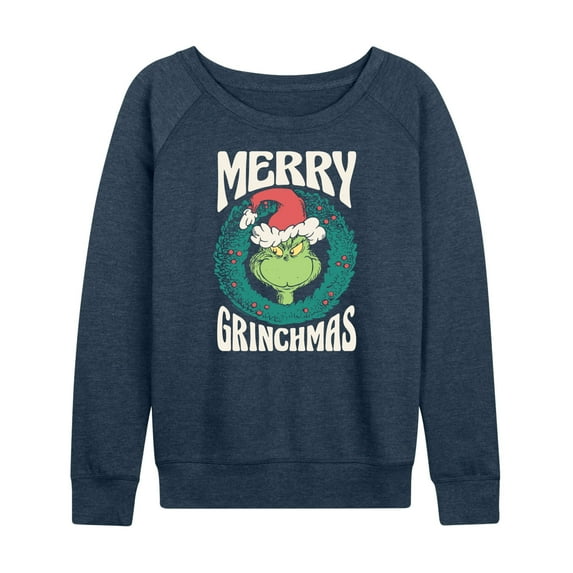 Dr. Seuss The Grinch - Christmas - Merry Grinchmas - Women's Lightweight French Terry Long Sleeve Shirt