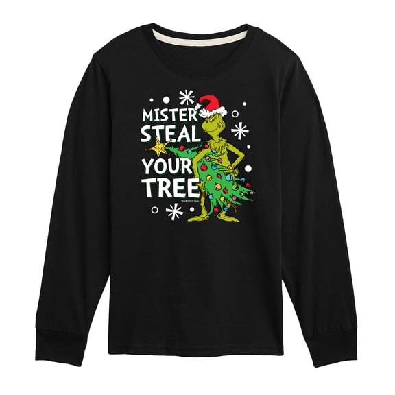 Dr. Seuss The Grinch - Christmas - Minster Steal Your Tree - Toddler & Youth Long Sleeve Graphic T-Shirt
