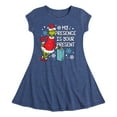 thumbnail image 1 of Dr. Seuss The Grinch - Christmas - My Presence Is Your Present - Toddler & Youth Girls Fit & Flare Dress, 1 of 3