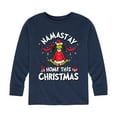 thumbnail image 1 of Dr. Seuss The Grinch - Christmas - Namast'ay Home This Christmas - Toddler & Youth Long Sleeve Graphic T-Shirt, 1 of 4