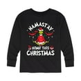thumbnail image 1 of Dr. Seuss The Grinch - Christmas - Namast'ay Home This Christmas - Toddler & Youth Long Sleeve Graphic T-Shirt, 1 of 4