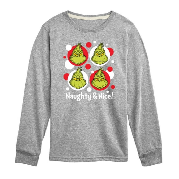 Dr. Seuss The Grinch - Christmas - Naughty & Nice - Toddler & Youth Long Sleeve Graphic T-Shirt