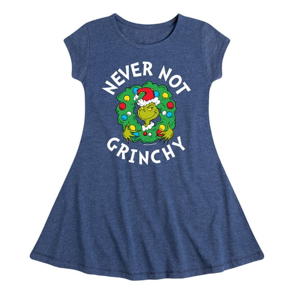 Dr. Seuss The Grinch - Christmas - Never Not Grinchy - Toddler & Youth Girls Fit & Flare Dress