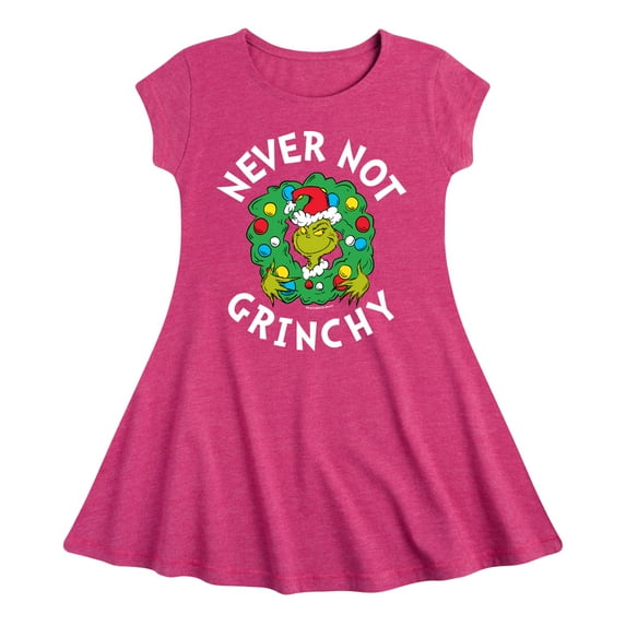 Dr. Seuss The Grinch - Christmas - Never Not Grinchy - Toddler & Youth Girls Fit & Flare Dress