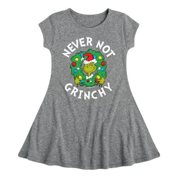 Dr. Seuss The Grinch - Christmas - Never Not Grinchy - Toddler & Youth Girls Fit & Flare Dress