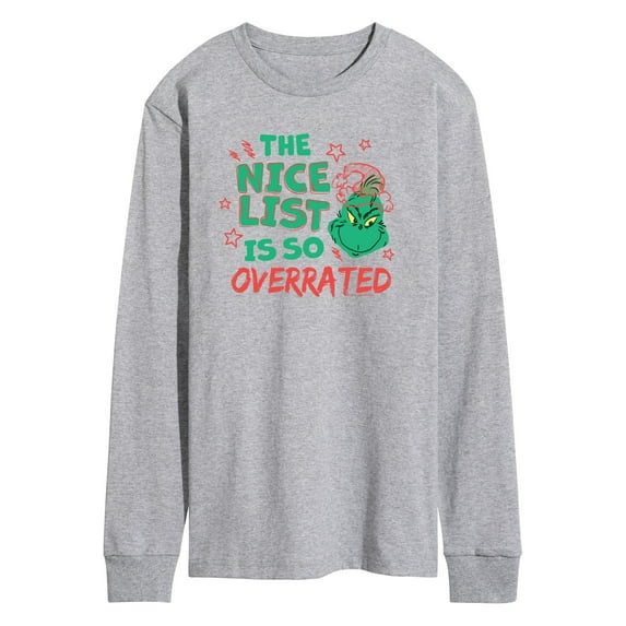 Dr. Seuss The Grinch - Christmas - Nice List Is Overrated - Men's Long Sleeve T-Shirt