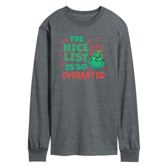 Dr. Seuss The Grinch - Christmas - Nice List Is Overrated - Men's Long Sleeve T-Shirt