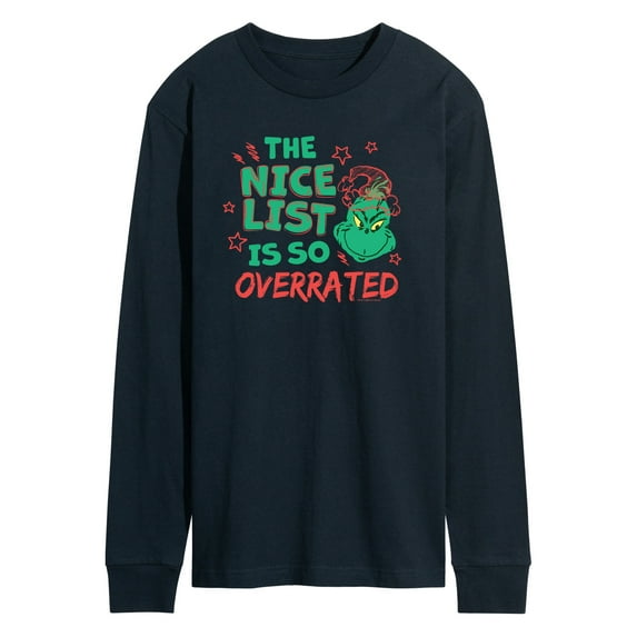 Dr. Seuss The Grinch - Christmas - Nice List Is Overrated - Men's Long Sleeve T-Shirt