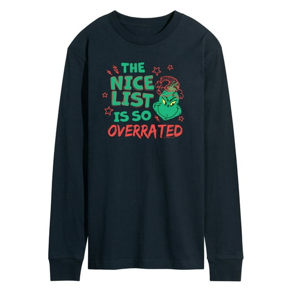 Dr. Seuss The Grinch - Christmas - Nice List Is Overrated - Men's Long Sleeve T-Shirt