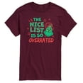 thumbnail image 1 of Dr. Seuss The Grinch - Christmas - Nice List Is Overrated - Men's Short Sleeve Graphic T-Shirt, 1 of 4