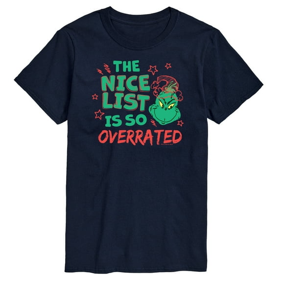 Dr. Seuss The Grinch - Christmas - Nice List Is Overrated - Men's Short Sleeve Graphic T-Shirt