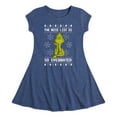 thumbnail image 1 of Dr. Seuss The Grinch - Christmas - Nice List Is Overrated - Toddler & Youth Girls Fit & Flare Dress, 1 of 4
