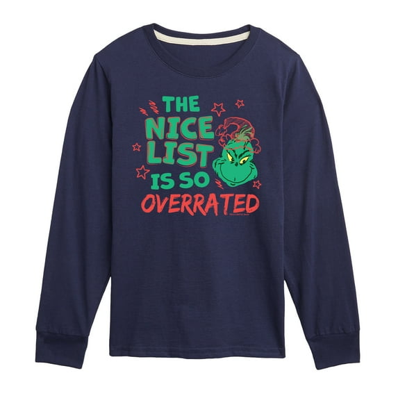 Dr. Seuss The Grinch - Christmas - Nice List Is Overrated - Toddler & Youth Long Sleeve Graphic T-Shirt