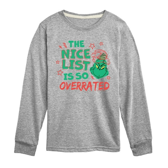 Dr. Seuss The Grinch - Christmas - Nice List Is Overrated - Toddler & Youth Long Sleeve Graphic T-Shirt