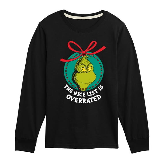 Dr. Seuss The Grinch - Christmas - Nice List Is Overrated - Toddler & Youth Long Sleeve Graphic T-Shirt