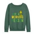thumbnail image 1 of Dr. Seuss The Grinch - Christmas - Not A Morning Person - Women's Lightweight French Terry Long Sleeve Shirt, 1 of 4