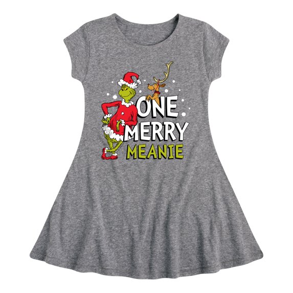 Dr. Seuss The Grinch - Christmas - One Merry Meanie - Toddler & Youth Girls Fit & Flare Dress