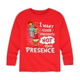 thumbnail image 1 of Dr. Seuss The Grinch - Christmas - Presents Not Presence - Toddler & Youth Long Sleeve Graphic T-Shirt, 1 of 4
