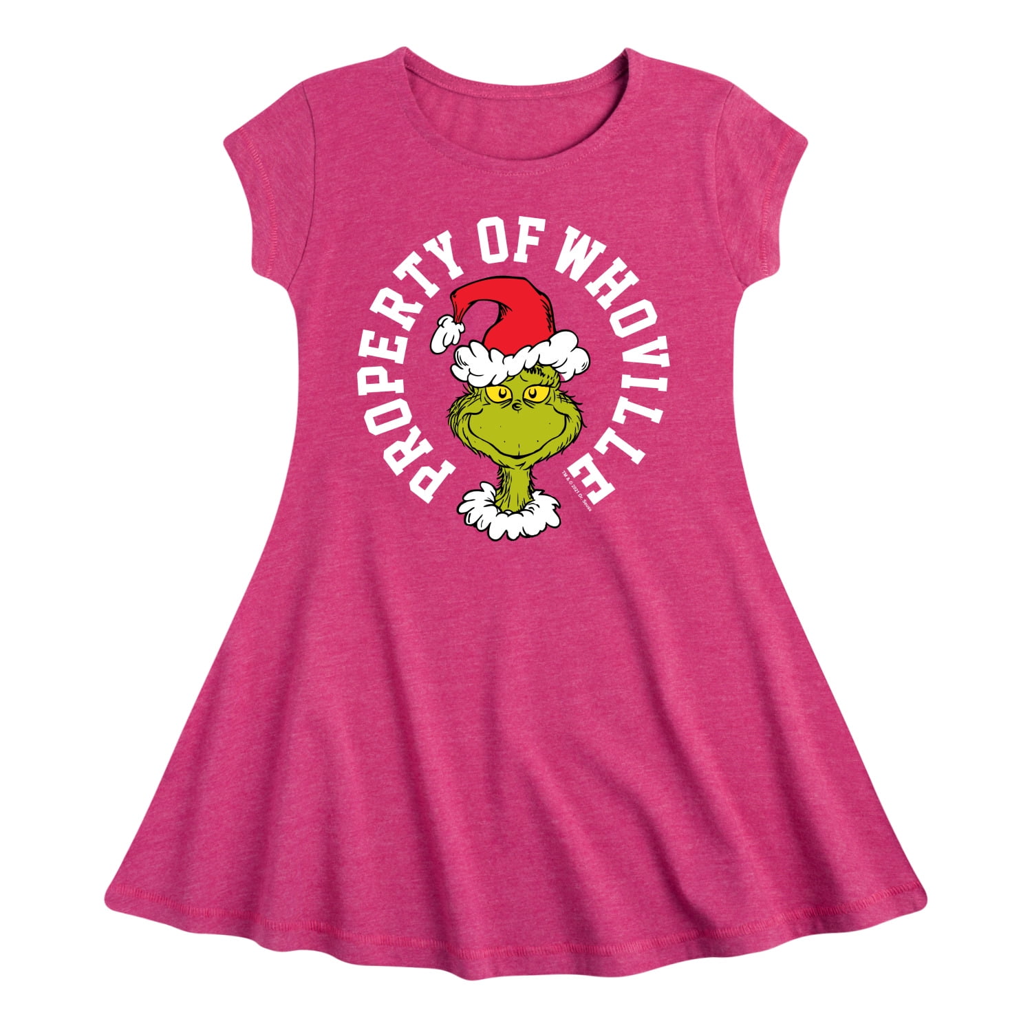 Dr. Seuss The Grinch - Christmas - Property Of Who-Ville - Toddler & Youth Girls Fit & Flare Dress
