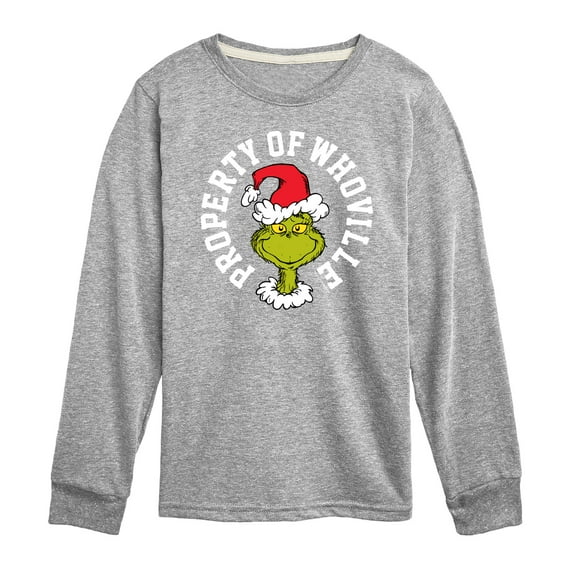 Dr. Seuss The Grinch - Christmas - Property Of Who-Ville - Toddler & Youth Long Sleeve Graphic T-Shirt