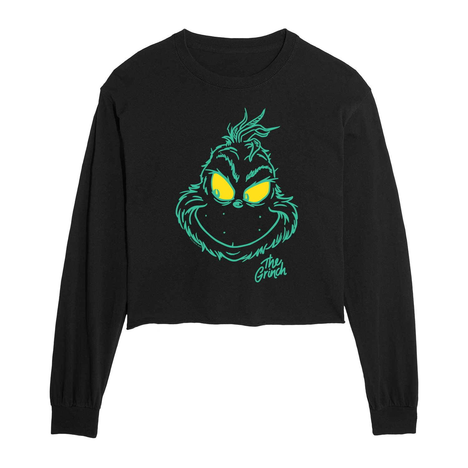 Dr. Seuss The Grinch Christmas Side Look & Smiles Juniors Cropped