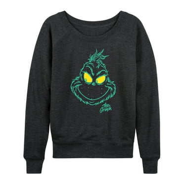 Dr. Seuss The Grinch - Christmas - Side Look & Smiles - Women's Lightweight French Terry Long Sleeve Shirt