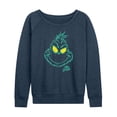 thumbnail image 1 of Dr. Seuss The Grinch - Christmas - Side Look & Smiles - Women's Lightweight French Terry Long Sleeve Shirt, 1 of 4