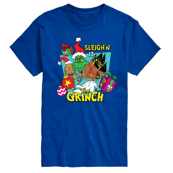 Dr. Seuss The Grinch - Christmas - Sleigh'N It - Men's Short Sleeve Graphic T-Shirt
