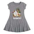 thumbnail image 1 of Dr. Seuss The Grinch - Christmas - Sleigh'N It - Toddler & Youth Girls Fit & Flare Dress, 1 of 1