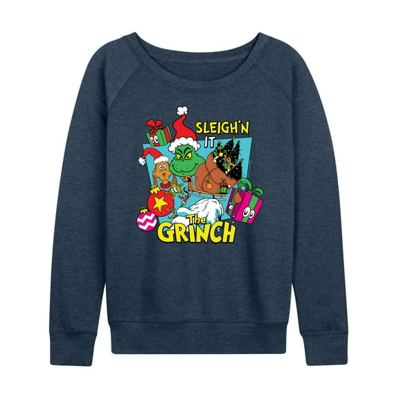 Dr. Seuss The Grinch - Christmas - Sleigh'N It - Women's Lightweight French Terry Long Sleeve Shirt