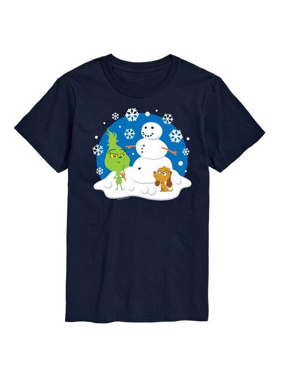 - Christmas - Snowy Scene Little Grinch & Little Max - Men's Short Sleeve Graphic T-Shirt