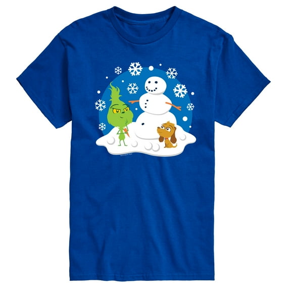 Dr. Seuss The Grinch - Christmas - Snowy Scene Little Grinch & Little Max - Men's Short Sleeve Graphic T-Shirt