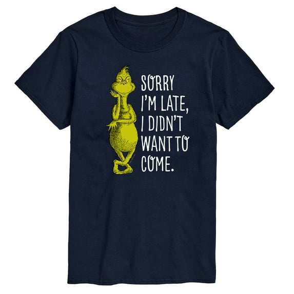 Dr. Seuss The Grinch - Christmas - Sorry I'm Late, Didn't Want To Come - Men's Short Sleeve Graphic T-Shirt