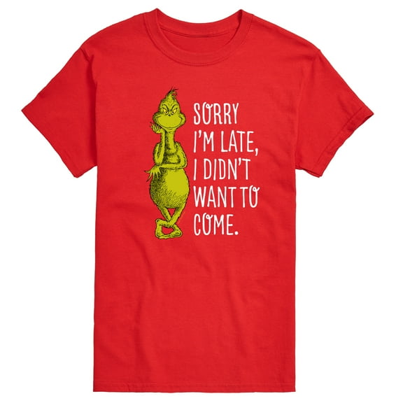 Dr. Seuss The Grinch - Christmas - Sorry I'm Late, Didn't Want To Come - Men's Short Sleeve Graphic T-Shirt