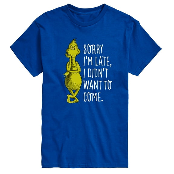 Dr. Seuss The Grinch - Christmas - Sorry I'm Late, Didn't Want To Come - Men's Short Sleeve Graphic T-Shirt