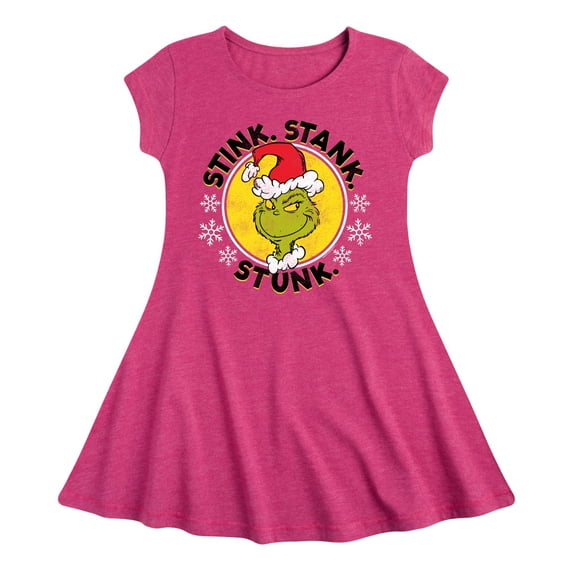 Dr. Seuss The Grinch - Christmas - Stink. Stank. Stunk. - Toddler & Youth Girls Fit & Flare Dress