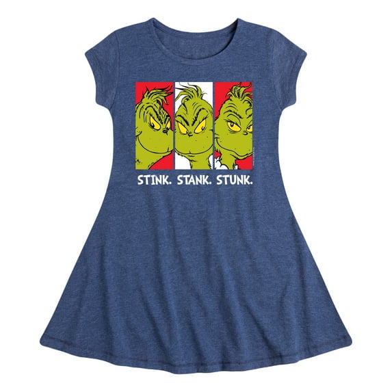 Dr. Seuss The Grinch - Christmas - Stink. Stank. Stunk. - Toddler & Youth Girls Fit & Flare Dress